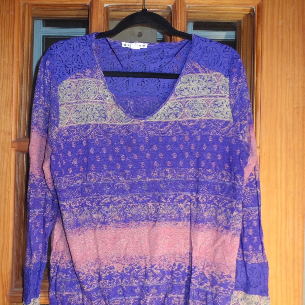 RuffHewn Purple/Pink Top with Lace - Size PL